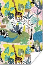 Poster Jungle - Patronen - Dieren - Planten - 120x180 cm XXL