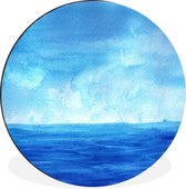 WallCircle - Wall Circle - Wall Circle - Aquarelle - Mer - Ciel - Aluminium - Dibond - 140x140 cm - Intérieur et Extérieur