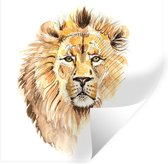 Stickers muraux - Illustration - Lion - Marron - 30x30 cm - Feuille adhésive