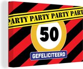 Tableau sur toile Anniversaire - Décoration 50 ans - Anniversaire - 180x120 cm - Décoration murale XXL