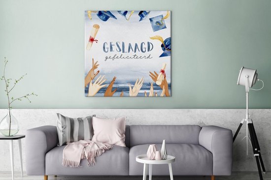 Peinture sur toile Proverbes - Citations - 'Passed' - Remise des diplômes - 90x90 cm - Décoration murale