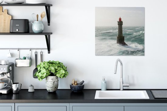 Toile Peinture Phare - Mer - France - 50x50 cm - Décoration murale