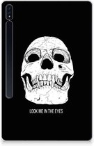 Tablet Hoes Samsung Galaxy Tab S7 Plus Mobiel Case Skull Eyes met transparant zijkanten