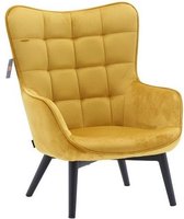 Kinderfauteuil in fluweel met zwarte poten, 48x46xH60 cm - ELZA