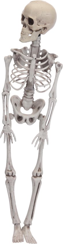 Horror decoratie hangend skelet 42 cm - Halloween thema versiering poppen
