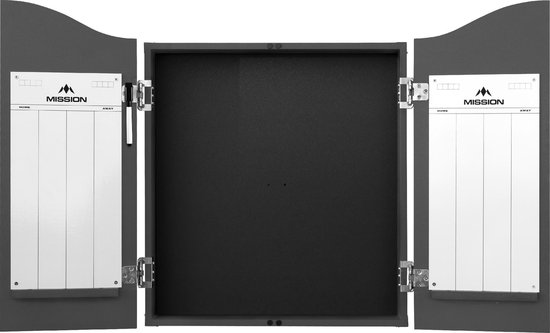 Mission Dartbord Deluxe Cabinet - Plain Grey - Dartkast van Mission — afbeelding 2