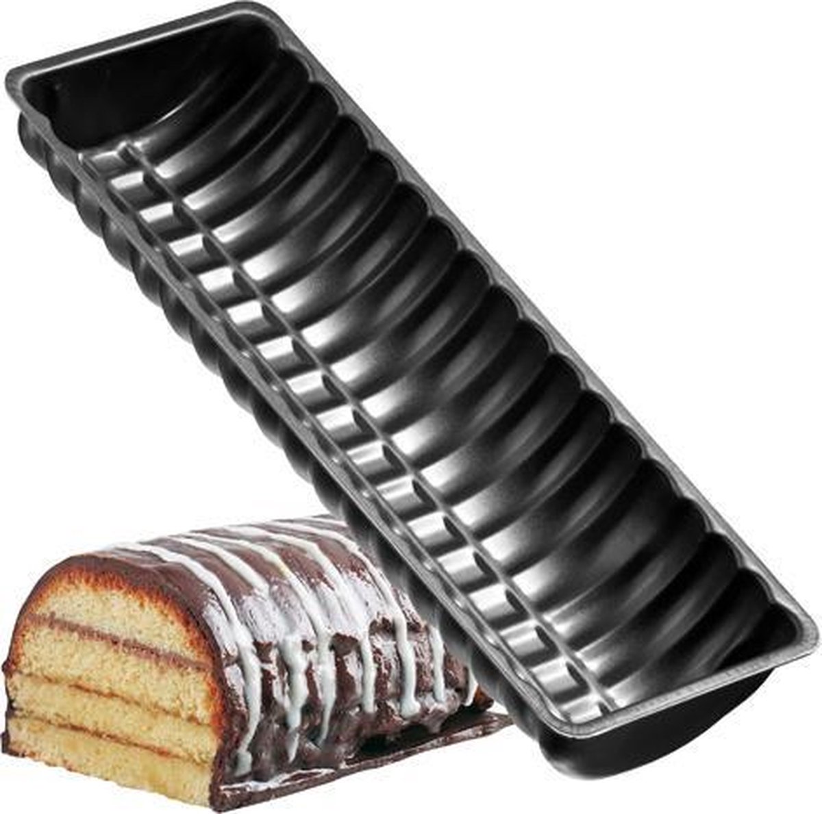 Kerststronkvorm 32 x 12,5 cm Zenker Black Metallic
