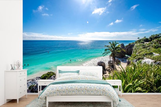 Behang - Fotobehang Strand - Natuur - Wolken - Breedte 600 cm x hoogte 400 cm