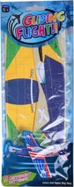 werpvliegtuig Brazil 29 x 12 cm foam geel 4-delig