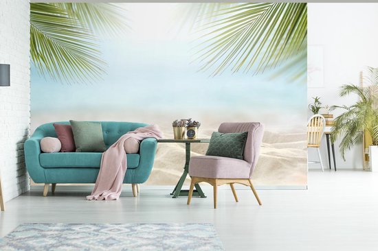 Papier peint - Papier peint photo Plage - Palmiers - Mer - Largeur 420 cm x hauteur 280 cm