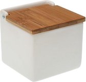 Zoutvaatje met deksel Keramisch Bamboe (10,5 x 11 x 11 cm)
