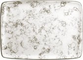 Dienblad Moove Rechthoekig Porselein Wit/Bruin (35,7 x 25,6 x 2,2 cm)