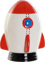 Spaarpot DKD Home Decor Wit Rood Dolomite