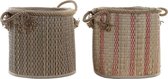 Mand DKD Home Decor Jute Vezel Bali (2 pcs)