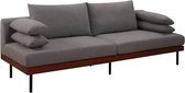 Sofa DKD Home Decor Polyester Katoen Metaal Pijnboom Donker Grijs (220 x 88 x 85 cm)