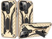 Schokbestendige TPU + pc-beschermhoes met houder voor iPhone 13 Pro (goud)