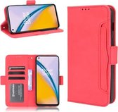 Voor OnePlus Nord 2 5G Skin Feel Calf Pattern Horizontal Flip Leather Case met Houder & Kaartsleuven & Fotolijst (Rood)