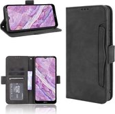 Voor Nokia C10/C20 Huid Voelen Kalf Patroon Horizontale Flip Lederen Case met Houder & Kaartsleuven & Fotolijst (Zwart)