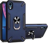 PC + TPU-beschermhoes met 360 graden draaibare ringhouder voor iPhone XR (koningsblauw)