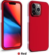 Dual-color 360 graden volledige dekking Beschermende pc + TPU schokbestendig hoesje voor iPhone 13 Pro (rood)