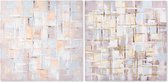 Schilderij DKD Home Decor Squares Canvas Abstract (2 pcs) (100 x 3 x 100 cm)