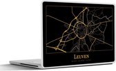 Laptop sticker - 10.1 inch - Stadskaart - Leuven - Goud - Zwart - 25x18cm - Laptopstickers - Laptop skin - Cover