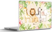 Laptop sticker - 12.3 inch - Jungle - Dieren - Bloemen - Planten - 30x22cm - Laptopstickers - Laptop skin - Cover