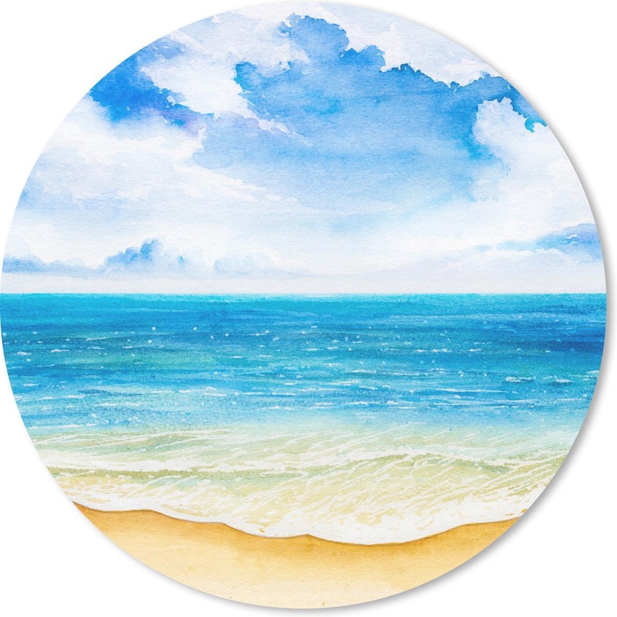Muismat rond 30x30 cm - Mousepad Strand - Zee - Lucht - Ronde muismatten