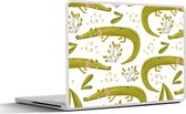 Laptop sticker - 11.6 inch - Krokodil - Wit - Patronen - 30x21cm - Laptopstickers - Laptop skin - Cover
