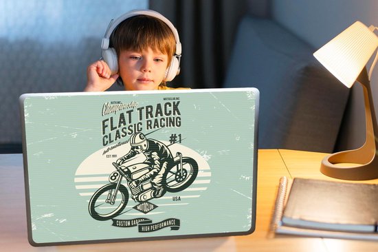 Sticker ordinateur portable - 17,3 pouces - Moteur - Rétro - Dessin - Devis