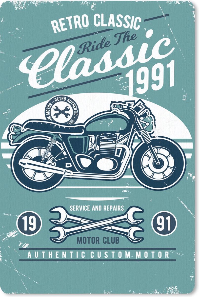 Muismat 18x27 cm - Mousepad Motorfiets - Gereedschap - Vintage - Tekening - Muismatten