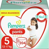 Pampers Premium Protection Pants Luierbroekjes - Maat 5 - Mega Maandbox - 204 luierbroekjes