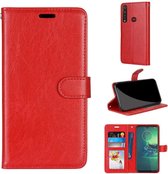Portemonnee Book Case Hoesje Geschikt voor: Motorola Moto G8 Plus -  rood
