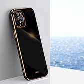 XINLI Straight 6D Plating Gold Edge TPU schokbestendig hoesje voor iPhone 12 Pro (zwart)
