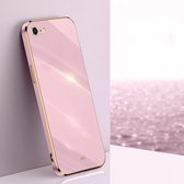 XINLI rechte 6D plating gouden rand TPU schokbestendige hoes voor iPhone 6 Plus / 6s Plus (kersenpaars)