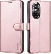 Voor Honor 50 Pro AZNS Huid Voelen Kalf Textuur Horizontale Flip Lederen Case met Kaartsleuven & Houder & Portemonnee (Rose Goud)