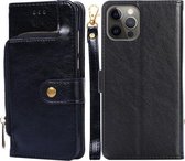 Ritstas PU + TPU Horizontale Flip Leren Case met Houder & Kaartsleuf & Portemonnee & Lanyard Voor iPhone 12 Pro Max (Zwart)