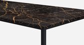 Marmeren Eettafel - Port Laurent Zwart Goud (U-poot) - 200 x 100 cm  - Gezoet