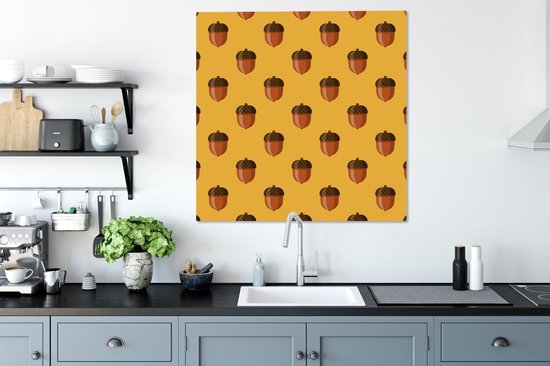 Motifs de peinture sur toile - Gland - Automne - Jaune - 90x90 cm - Décoration murale