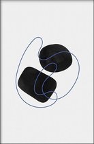 Walljar - Flowing Shapes - Muurdecoratie - Poster met lijst