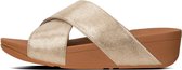 FitFlop™ Lulu™ Cross Slide Sandals Shimmer Print Gold Shimmer-Print - Maat 42