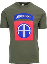 Fostex Garments - T-shirt 82nd Airborne big logo (kleur: Groen / maat: L)