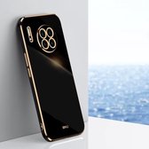 Voor Huawei Mate 30 Pro XINLI Straight 6D Plating Gold Edge TPU Shockproof Case (zwart)