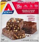 Atkins | Protein Bar | Double Fudge Brownie Bar | 5 x 48 gram | Snel afvallen zonder poespas!