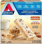 Atkins | Snack bar | Honey Almond Greek Yoghurt | Doos | 5 x 40g  | Snel afvallen zonder poespas!