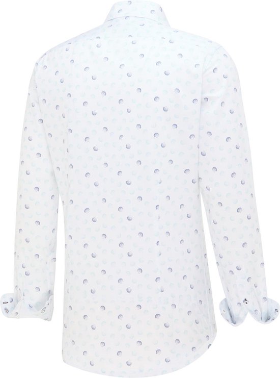 Katoen stretch wit bolletje overhemd | bol.com