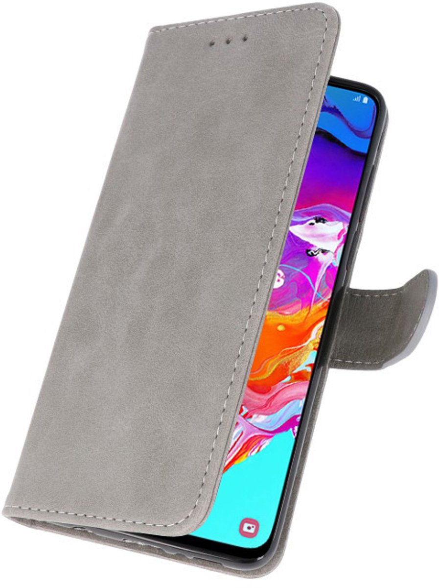 Hoesje Geschikt voor Samsung Galaxy A31 - Kaarthouder Book Case Telefoonhoesje - Grijs