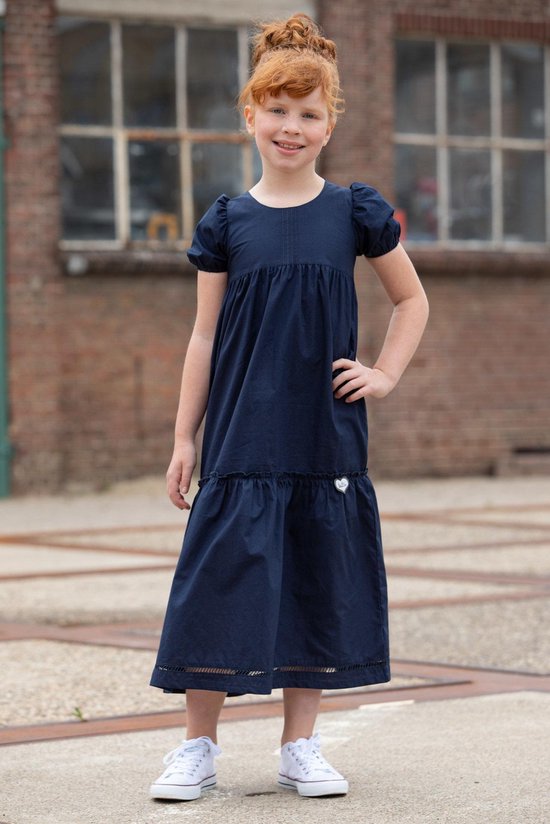 Loff meiden lange korte mouwen jurk Puffy Dark Blue bol