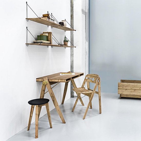 We Do Wood - Loop Shelf - Système d'étagères en bambou - Laiton