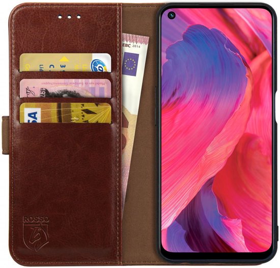 Rosso Element Oppo A54 4G Case Book Cover Portefeuille Marron